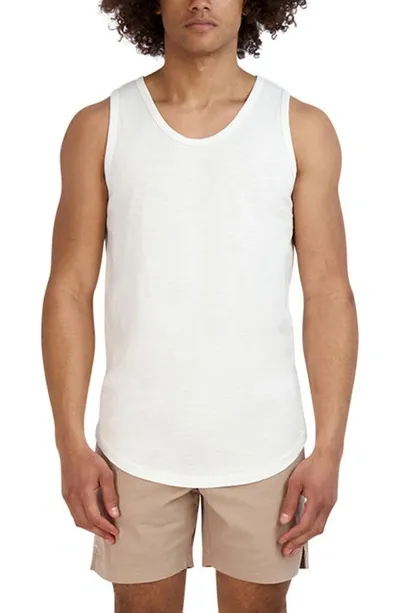 Goodlife Sunfaded Cotton Slub Tank In White