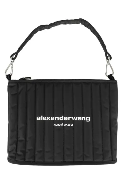 Alexander Wang Elite Tech Logo Printed Shoulder Bag In Black