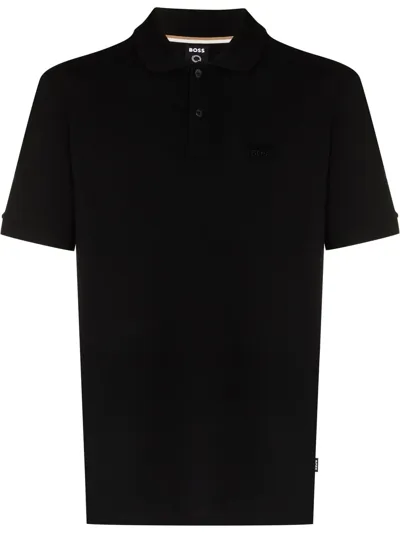 Hugo Boss Boss Pallas Embroidered Logo Polo Shirt Black