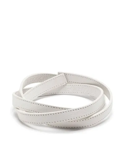 De Grisogono Flat Leather Bracelet In White