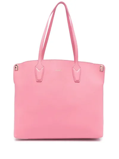 Furla Medium Grained Tote Bag In Pink