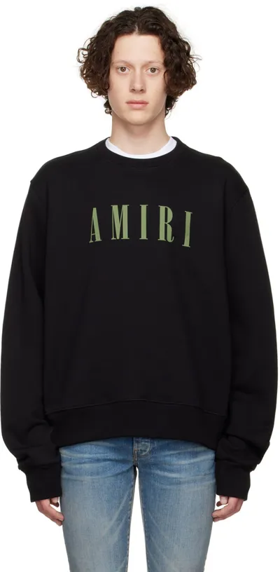 Amiri Black Sweater With Contrasting Logo Lettering