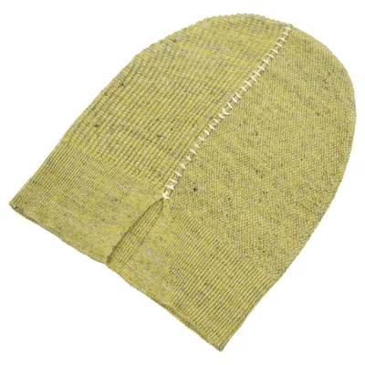 The Viridi-anne High Gauge Knit Beanie In Yellow