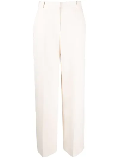 Nina Ricci Recycled Gabardine Wide-leg Trousers In Neutrals