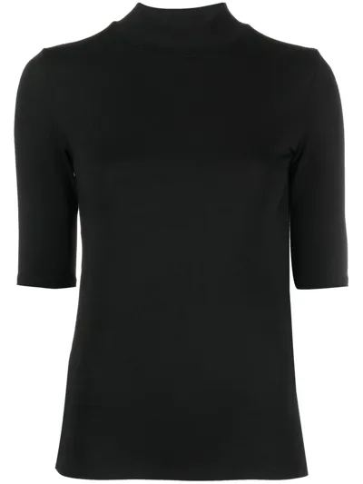 Calvin Klein Short-sleeve Knitted Top In Black