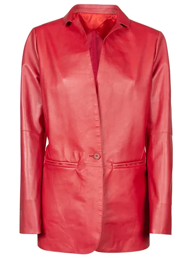 Liven Leather Jacket In Red