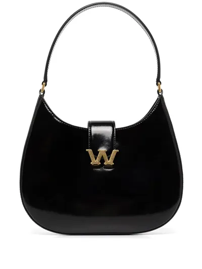 Alexander Wang W Legacy Small Glossed-leather Shoulder Bag In Black