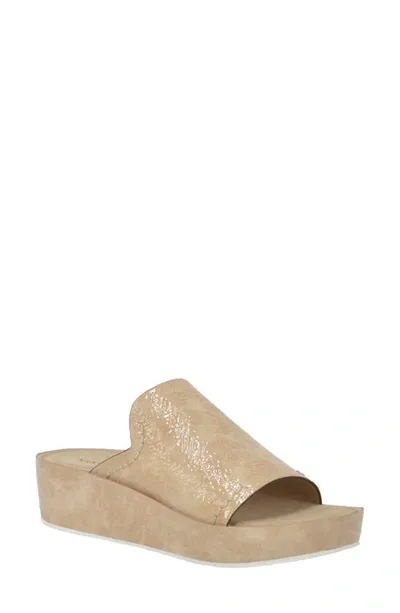 Naked Feet Reno Platform Slide Sandal In Beige