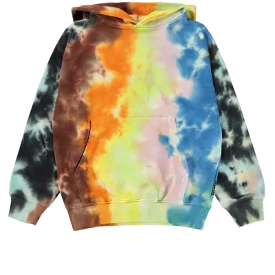 Molo Kids' Matt Hoodie With Tie-dye Effect Nebula In Neutrals