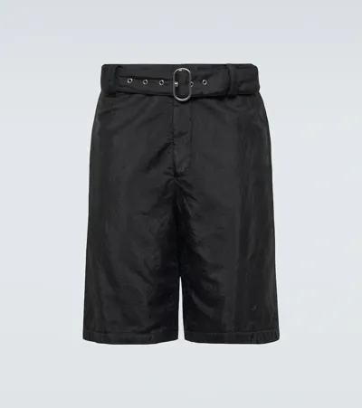 Jil Sander Belted Technical Bermuda Shorts In Black