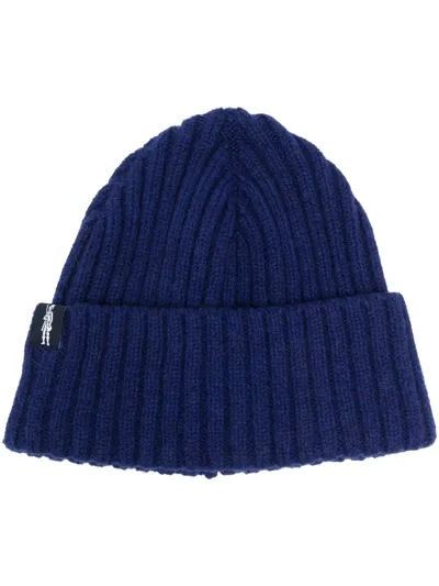 Mackintosh Billie Wool Beanie In Blue