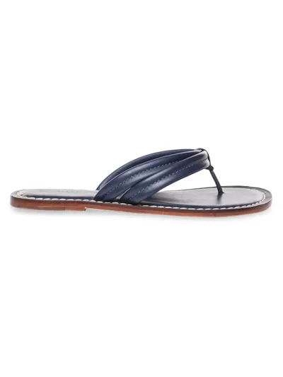 Bernardo Miami Leather Thong Sandals In Navy