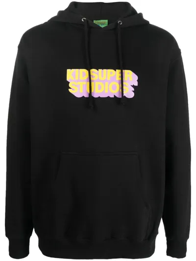 Kidsuper Logo-print Cotton Hoodie In Black