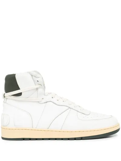 Rhude Ssense Exclusive White Rhecess Sky Hi Sneakers