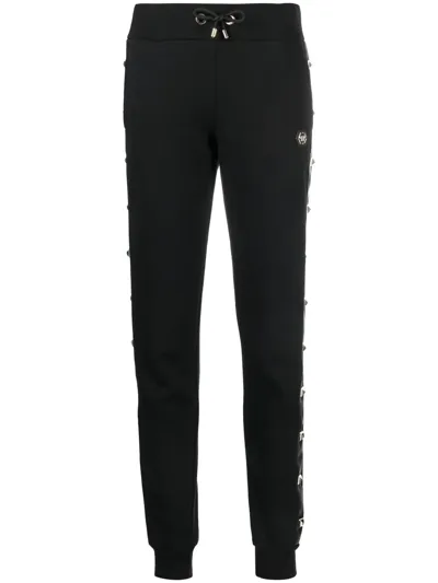 Philipp Plein Studded Side Panel Track Pants In Schwarz