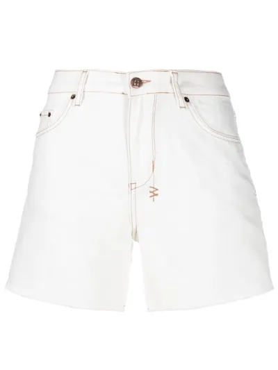 Ksubi Racer Denim Shorts In Weiss