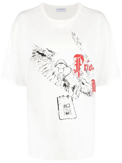 Ih Nom Uh Nit Graphic-print Short-sleeve T-shirt In 白色