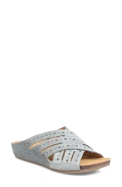 Comfortiva Gala Crisscross Slide Sandal In Grey