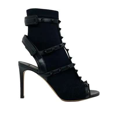 Valentino Garavani Valentino Rockstud Sock Heel Sandals In Black