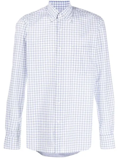 Orian Check-print Shirt In Blau