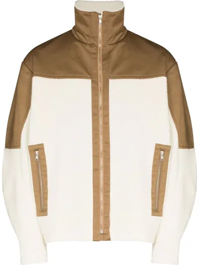 Gmbh Janan Two Tone Fleece Jacket In White