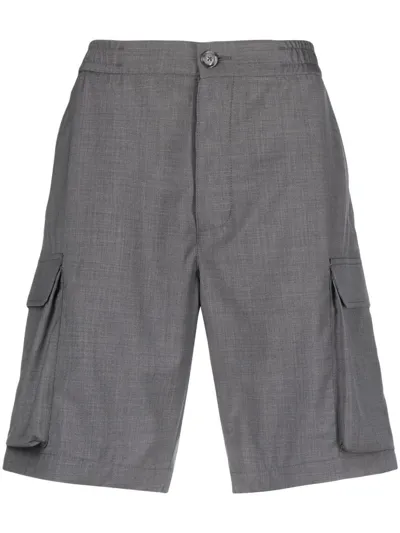 Woolrich Wide-leg Cargo Shorts In Grey