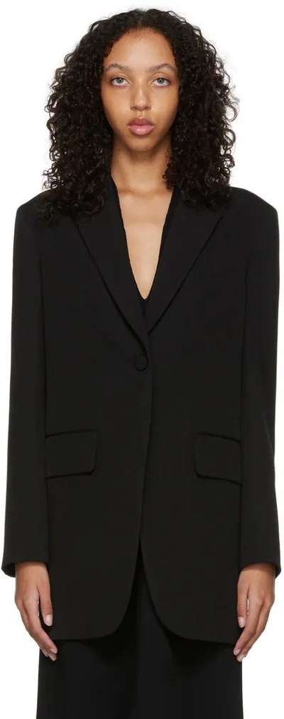 The Row Obine Oversized Grain De Poudre Wool Blazer In Black