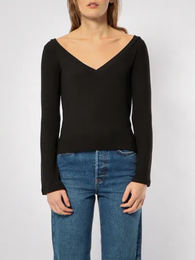 Amendi The Executive Ribbed Top In Black