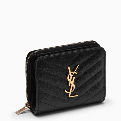 Saint Laurent Cassandre Compact Wallet Black