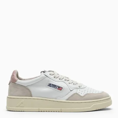 Autry Medalist Sneakers In White/pink Leather And Suede