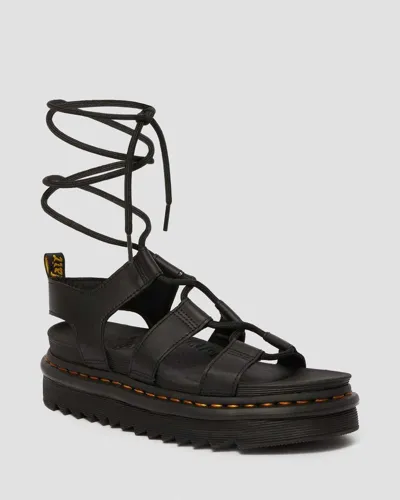 Dr. Martens' Nartilla Hydro Leder Gladiator Schnürsandalen In Schwarz