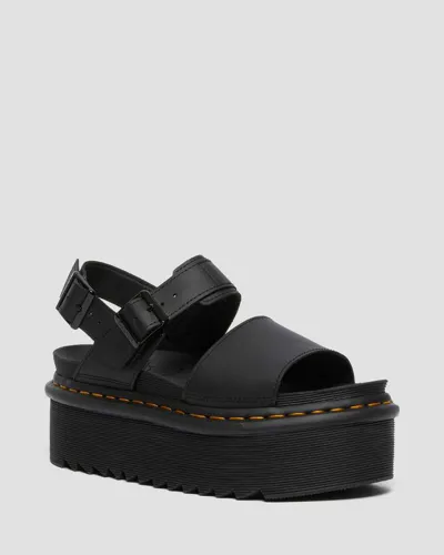 Dr. Martens' Damen Voss Quad Leder Riemensandalen Mit Plateau In Schwarz