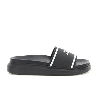 Alexander Mcqueen Logo Slides In Black