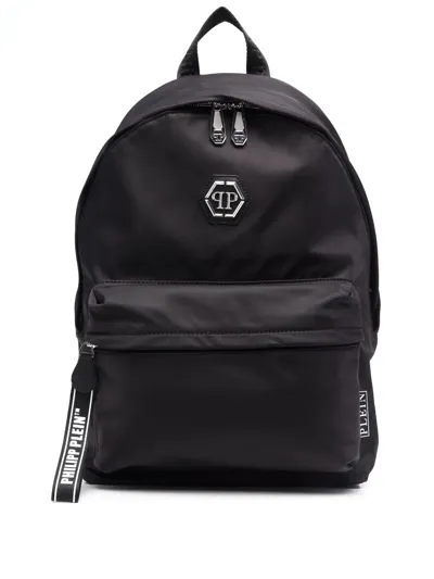 Philipp Plein Logo-plaque Backpack In Black