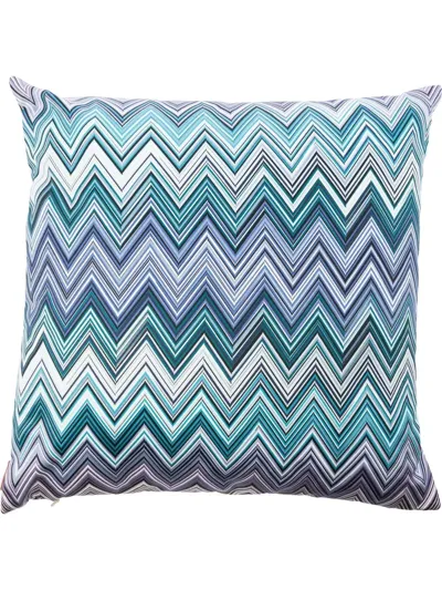 Missoni Blue Jarris Zigzag Cotton Cushion In Grey