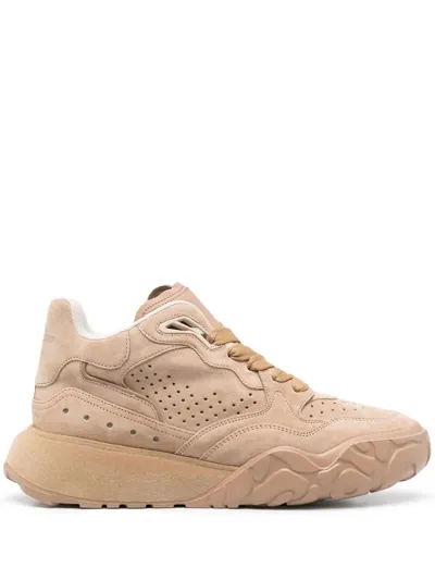 Alexander Mcqueen Alexander Mc Queen Man's Court Beige Suede Sneakers In Neutrals