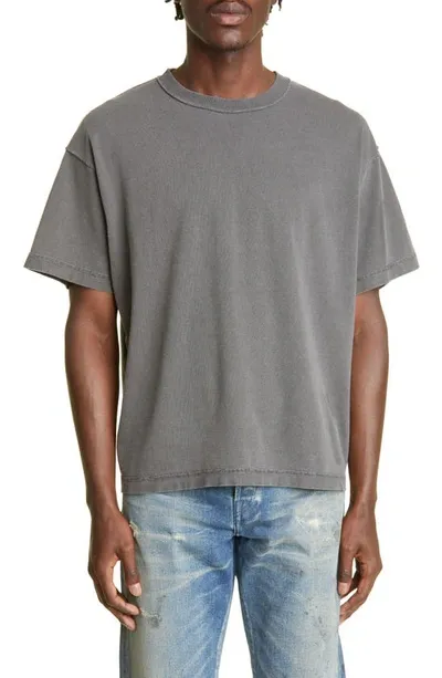 John Elliott Oversize Reverse Crop T-shirt In Washed Black