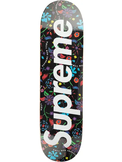 Supreme Air Brushed Floral Skateboard In Black