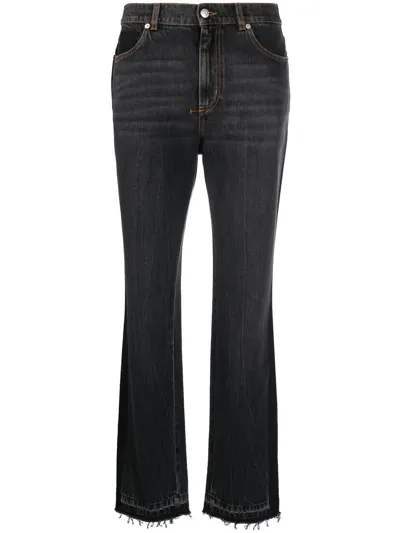 Alexander Mcqueen High-waist Bootcut Jeans In Schwarz