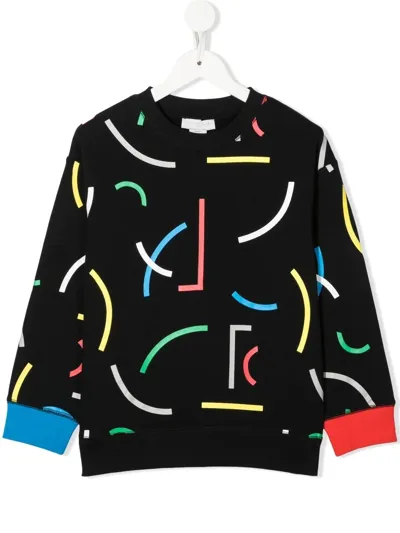 Stella Mccartney Graphic Print Sustainable Cotton Sweatshirt In Schwarz