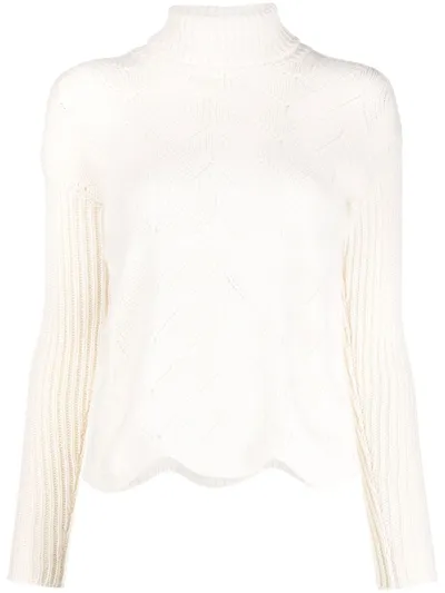 Liska Pointelle-knit Jumper In Weiss