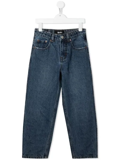 Molo Kids' Aiden Straight-leg Jeans In Blue