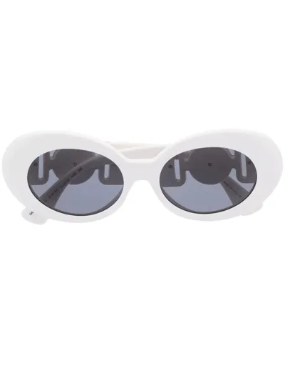 Versace Medusa Oval-frame Sunglasses In White