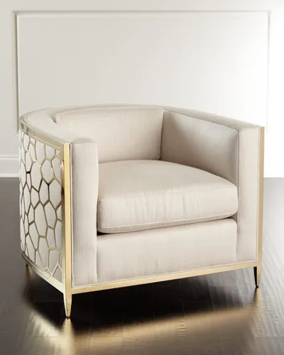 Caracole Golden Curved Chair In Natural / Gold