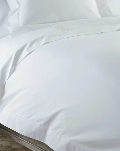 Matouk Positano Hemstitch Wrinkle Free Duvet Cover, Full/queen In White