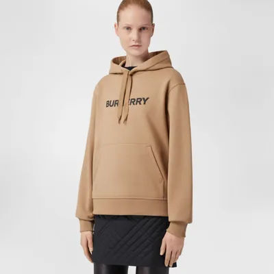 Burberry Kids'  Childrens Logo Print Cotton Hoodie In Camel