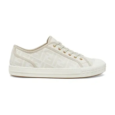 Fendi Fabric Low-tops In Blanc