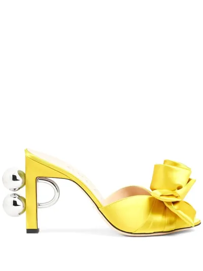 Gucci Rose Open-toe Sandals In Yellow