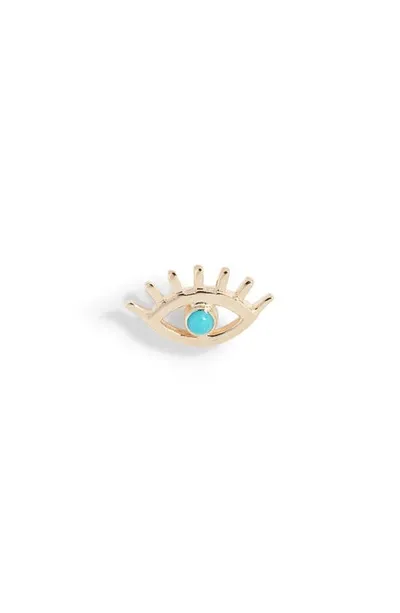 Anzie X Mel Soldera Lash Evil Eye Single Earring In Turquoise