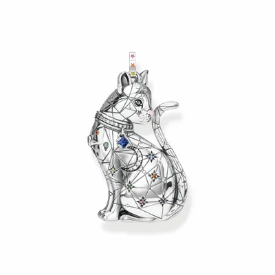 Pre-owned Thomas Sabo Anhänger Katze Sternenbild, 925 Sterlingsilber, Pe857-340-7